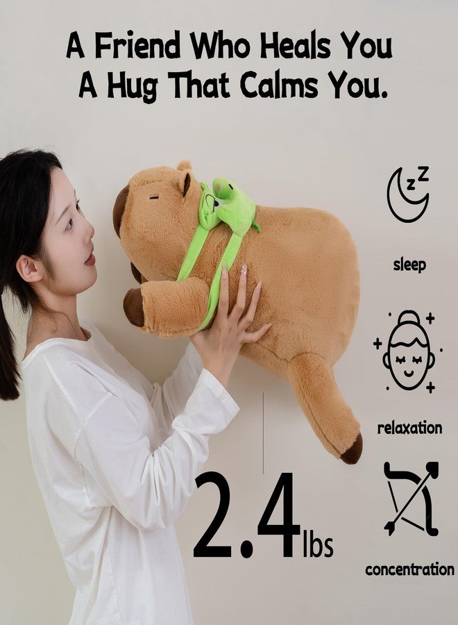 Gudisi 2.4 Pounds Weighted Capybara Stuffed Animals 15.7Inch Weighted Capybara Plush,Huggable Companion for Kids & Adults, Gift for Thanksgiving, Christmas and Birthday. - Image 2